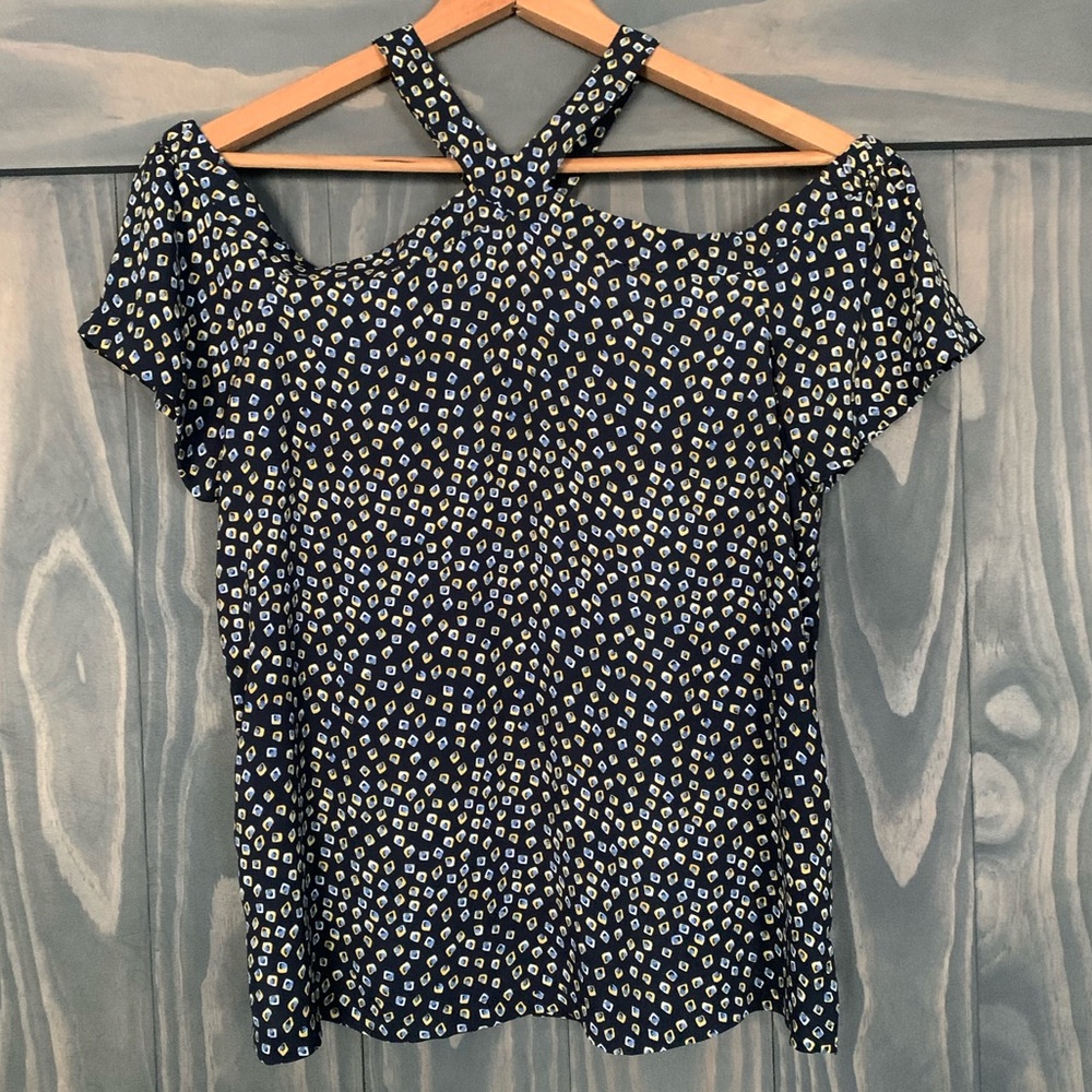 Loft Off The Shoulder Top Navy Blue in XS